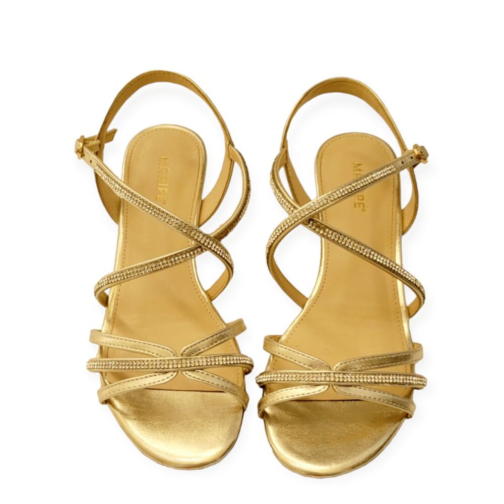 Maripe Jane Low Wedge Gold Sandals